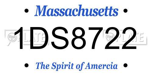 1DS8722 Massachusetts License Plate