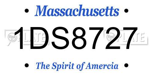 1DS8727 Massachusetts License Plate
