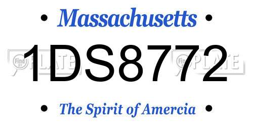 1DS8772 Massachusetts License Plate