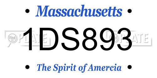 1DS893 Massachusetts License Plate