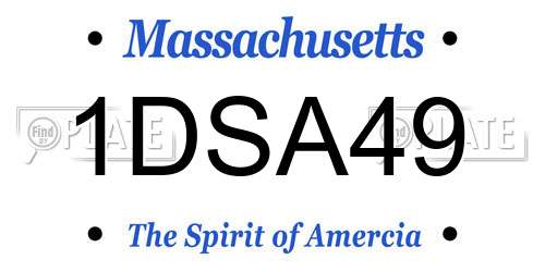 1DSA49 Massachusetts License Plate
