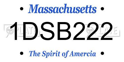 1DSB222 Massachusetts License Plate