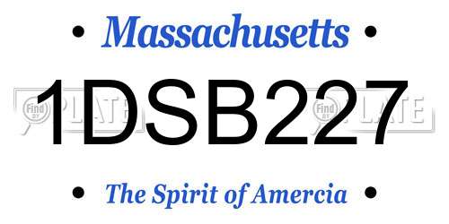 1DSB227 Massachusetts License Plate