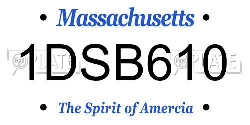 1DSB610 Massachusetts License Plate