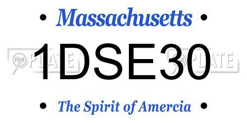 1DSE30 Massachusetts License Plate