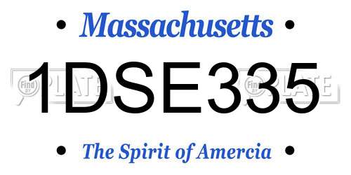 1DSE335 Massachusetts License Plate