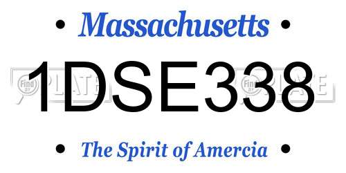 1DSE338 Massachusetts License Plate