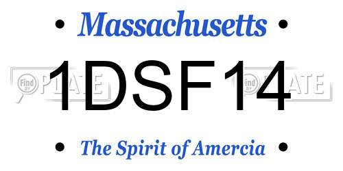 1DSF14 Massachusetts License Plate