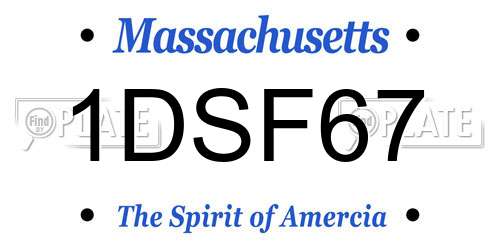 1DSF67 Massachusetts License Plate