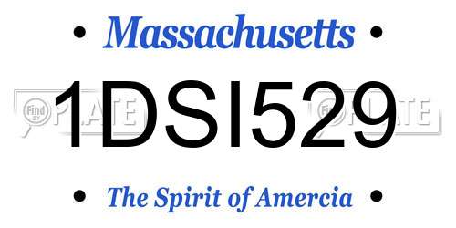 1DSI529 Massachusetts License Plate