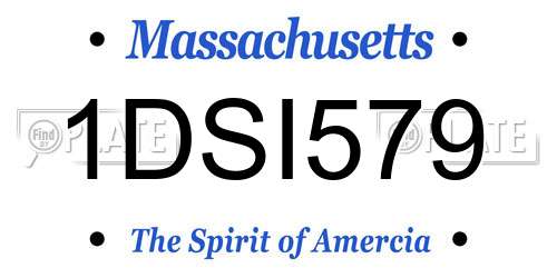 1DSI579 Massachusetts License Plate