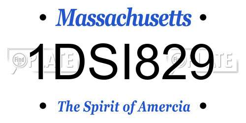1DSI829 Massachusetts License Plate