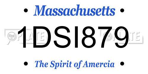 1DSI879 Massachusetts License Plate