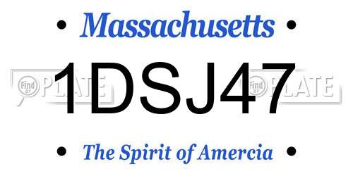 1DSJ47 Massachusetts License Plate