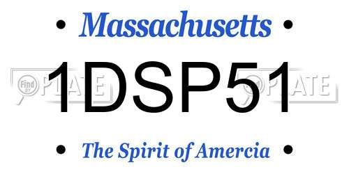 1DSP51 Massachusetts License Plate