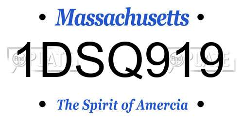 1DSQ919 Massachusetts License Plate