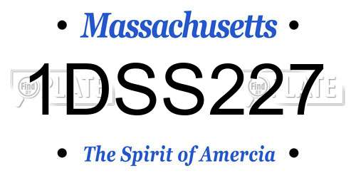 1DSS227 Massachusetts License Plate