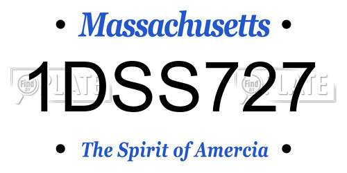 1DSS727 Massachusetts License Plate