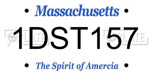 1DST157 Massachusetts License Plate