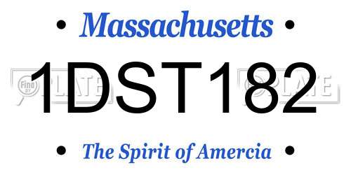 1DST182 Massachusetts License Plate