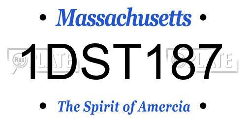 1DST187 Massachusetts License Plate