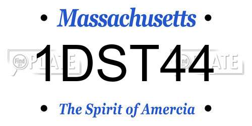 1DST44 Massachusetts License Plate