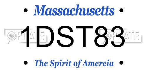 1DST83 Massachusetts License Plate