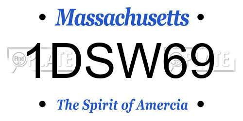 1DSW69 Massachusetts License Plate
