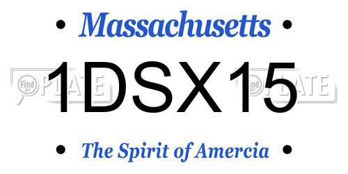1DSX15 Massachusetts License Plate