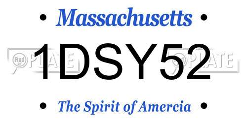 1DSY52 Massachusetts License Plate