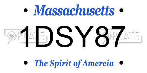 1DSY87 Massachusetts License Plate