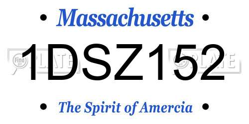 1DSZ152 Massachusetts License Plate