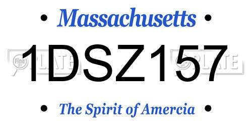 1DSZ157 Massachusetts License Plate