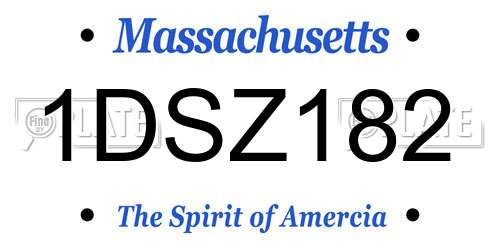 1DSZ182 Massachusetts License Plate
