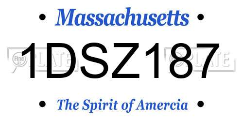 1DSZ187 Massachusetts License Plate