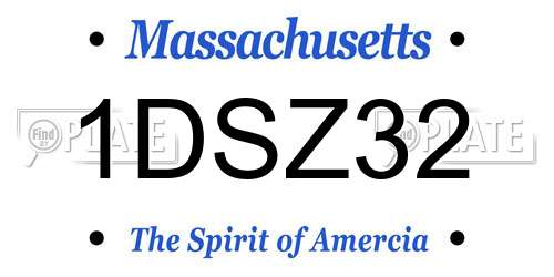 1DSZ32 Massachusetts License Plate
