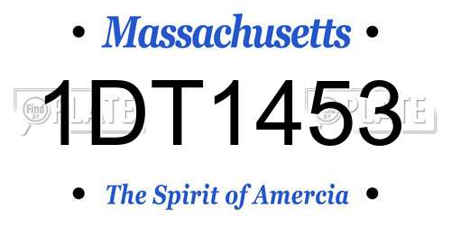 1DT1453 Massachusetts License Plate
