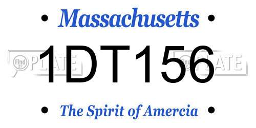 1DT156 Massachusetts License Plate