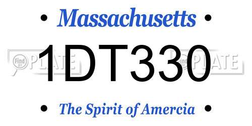 1DT330 Massachusetts License Plate
