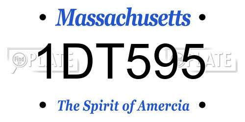 1DT595 Massachusetts License Plate