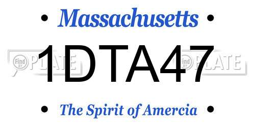 1DTA47 Massachusetts License Plate