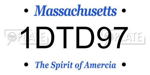 1DTD97 Massachusetts License Plate