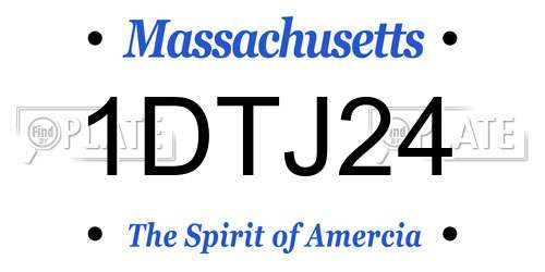 1DTJ24 Massachusetts License Plate