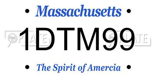 1DTM99 Massachusetts License Plate