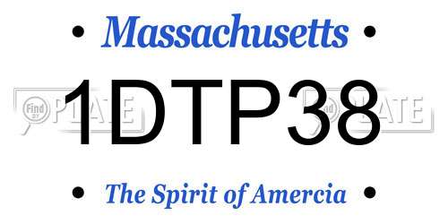 1DTP38 Massachusetts License Plate