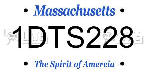 1DTS228 Massachusetts License Plate