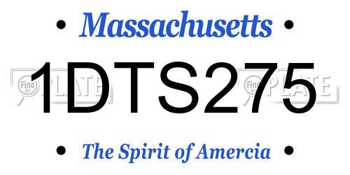 1DTS275 Massachusetts License Plate