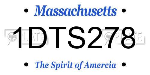 1DTS278 Massachusetts License Plate