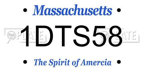 1DTS58 Massachusetts License Plate