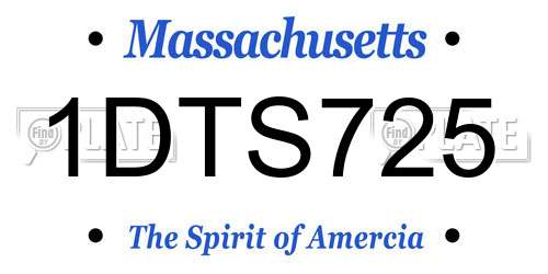 1DTS725 Massachusetts License Plate